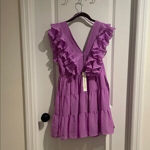 Mustard Seed Lilac Textured V-Neck Dress